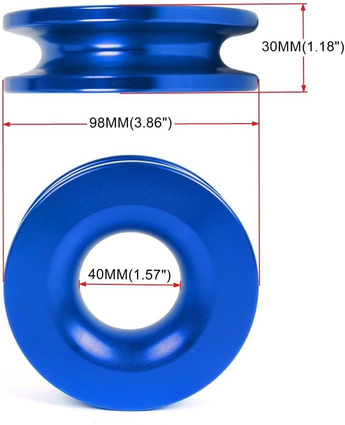 BARTOO Winch Snatch Recovery Ring 66,000 lbs, Snatch Towing Ring for Soft Shackle & Synthetic Rope, Winch Snatch for ATV UTV SUV Off-Road Vehicle, Blue - Image 5